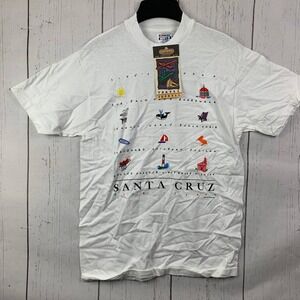Vintage‎ Santa Cruz Medium Beefy Hanes Casual T-Shirt New Men Single Stitching
